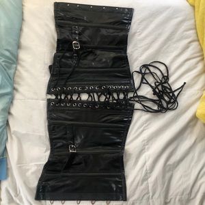 Black glossy corset
